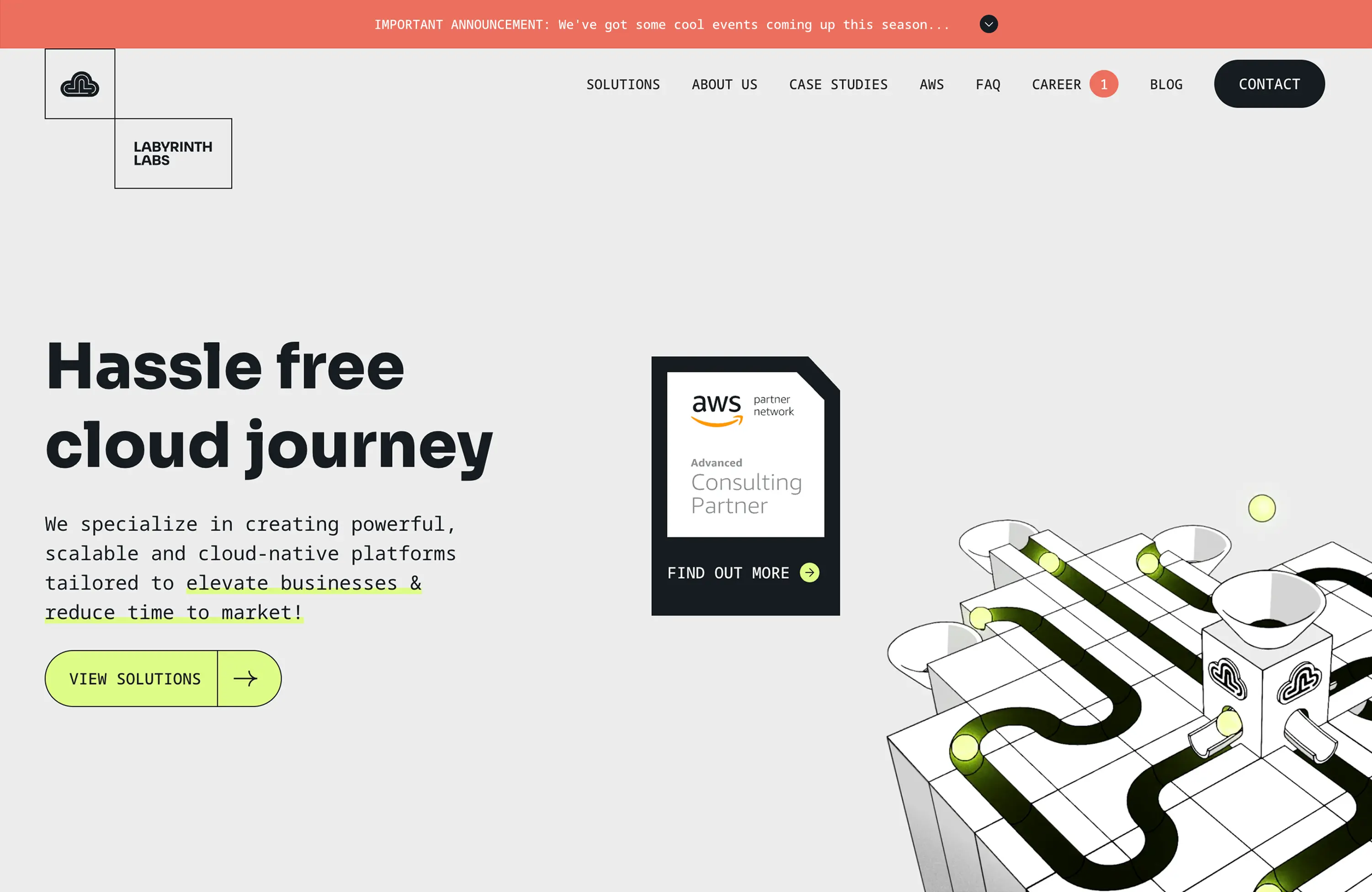 Webflow website mockup of lablabs.io
