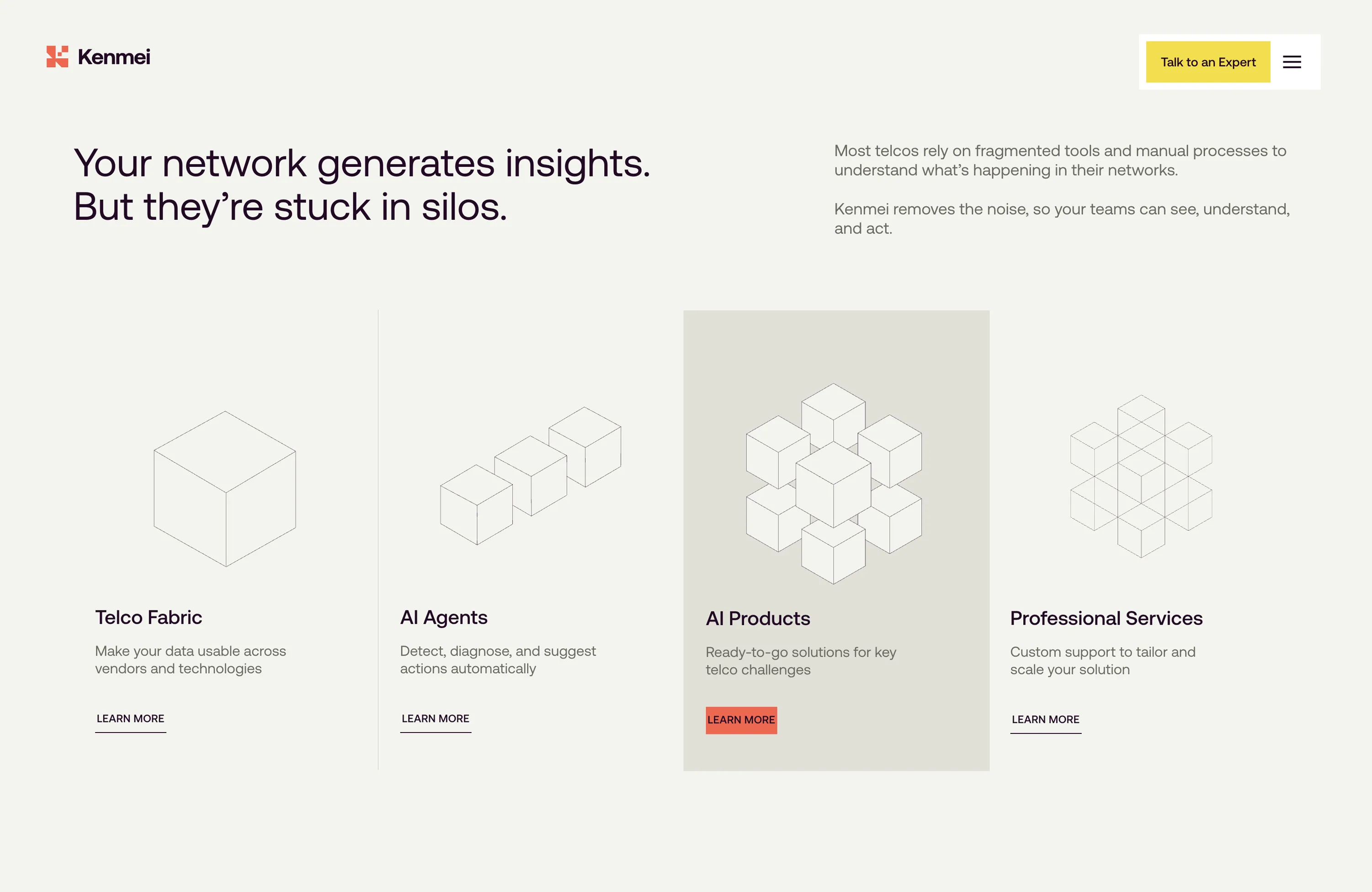 Preview of the website www.kenmei.ai created in Webflow